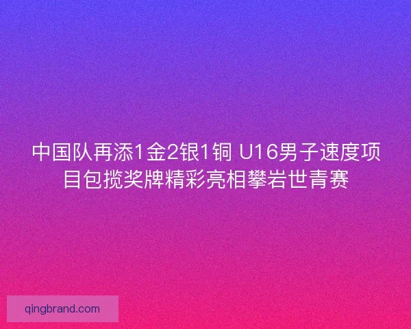 中国队再添1金2银1铜 U16男子速度项目包揽奖牌精彩亮相攀岩世青赛