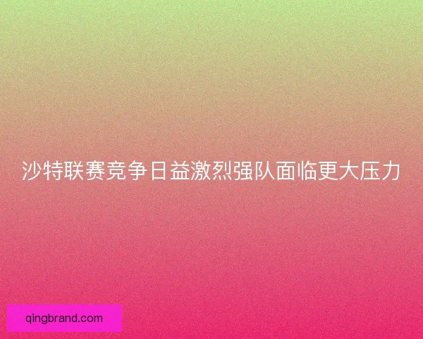 沙特联赛竞争日益激烈强队面临更大压力