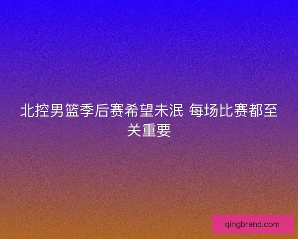 北控男篮季后赛希望未泯 每场比赛都至关重要