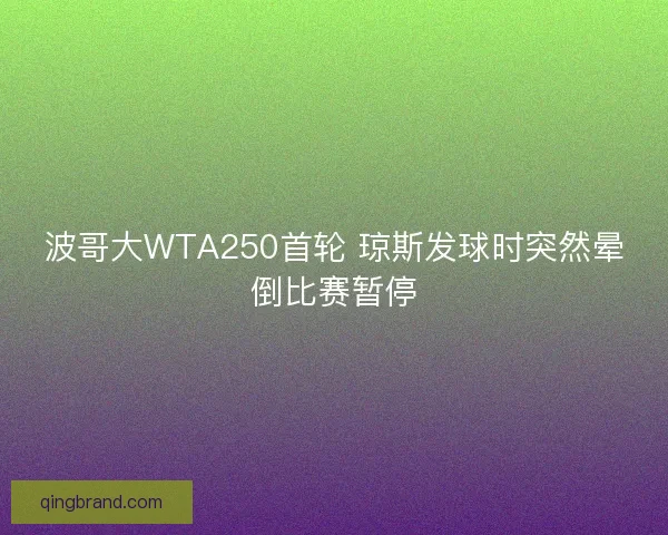 波哥大WTA250首轮 琼斯发球时突然晕倒比赛暂停