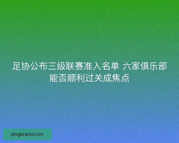 足协公布三级联赛准入名单 六家俱乐部能否顺利过关成焦点