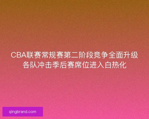 CBA联赛常规赛第二阶段竞争全面升级各队冲击季后赛席位进入白热化 CBA联赛常规赛第二阶段竞争全面升级各队冲击季后赛席位进入白热化